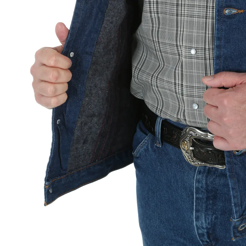 Wrangler Big &amp; Tall Blanket Lined Men's Denim Jacket - Prewashed