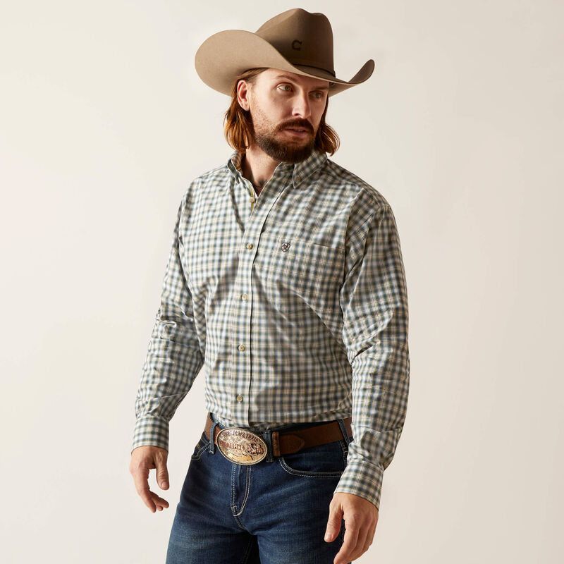 Ariat Men's Pro Blake Classic Fit Long Sleeve Shirt - White