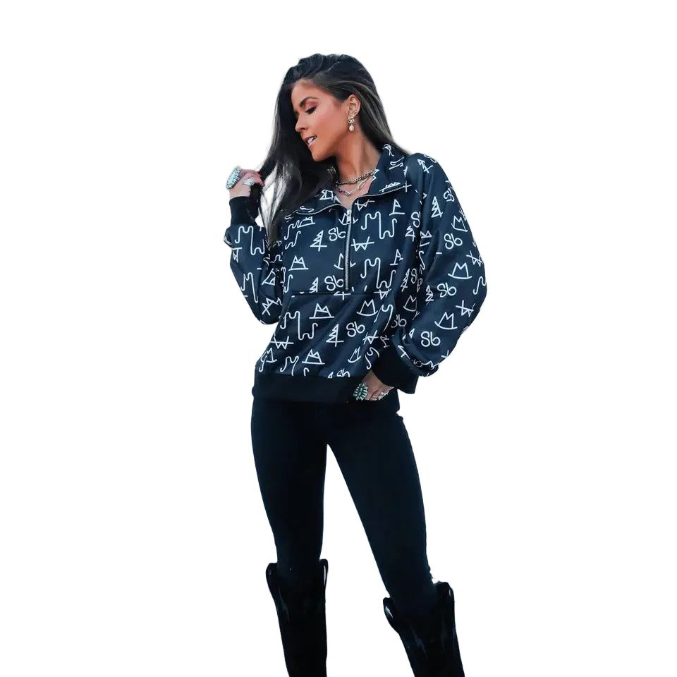 Front Porch Women's Black Brand Pullover