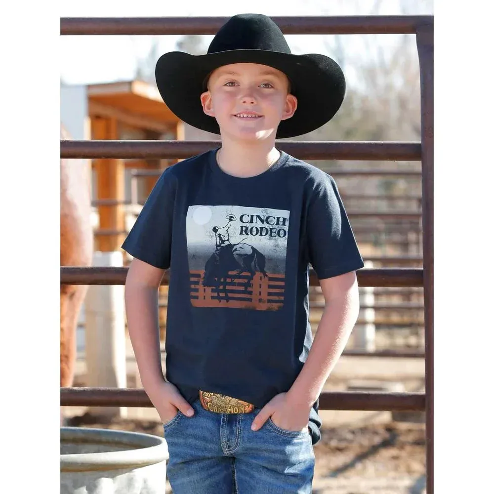 Cinch Boy's Rodeo Short Sleeve Tee Shirt - Navy