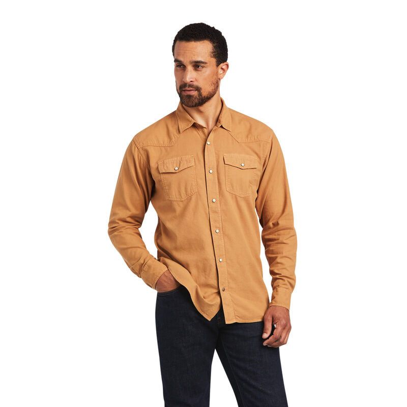 Ariat Mens Ace Retro Snap LS Shirt Chipmunk