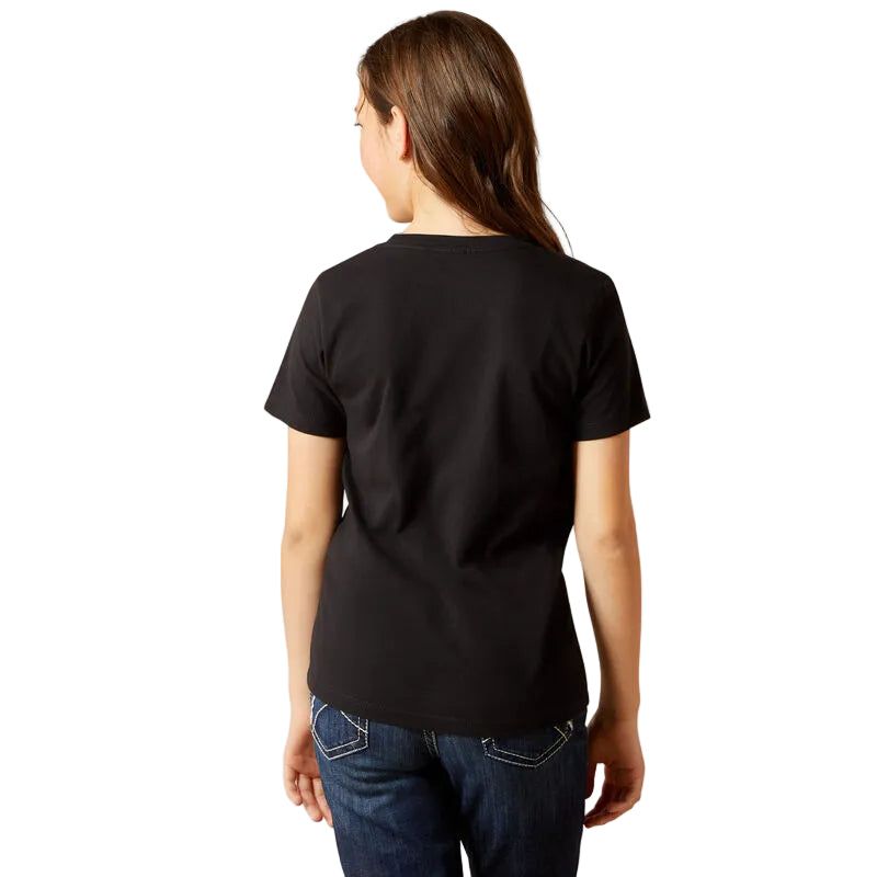 Ariat Girl's Ariat Boot Cloche Short Sleeve Tee Shirt- Black