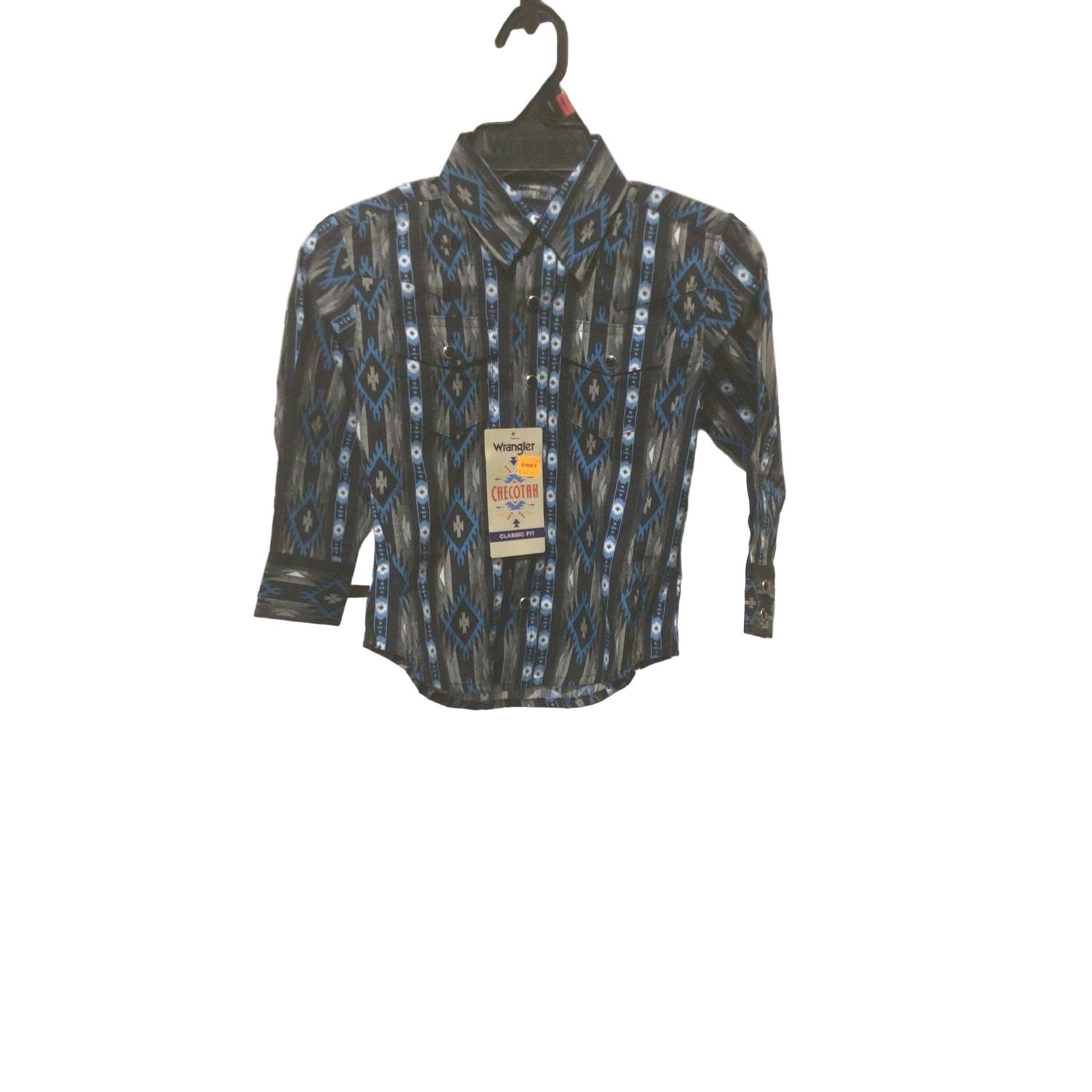 Wrangler Boy's Checotah Long Sleeve Shirt-Black
