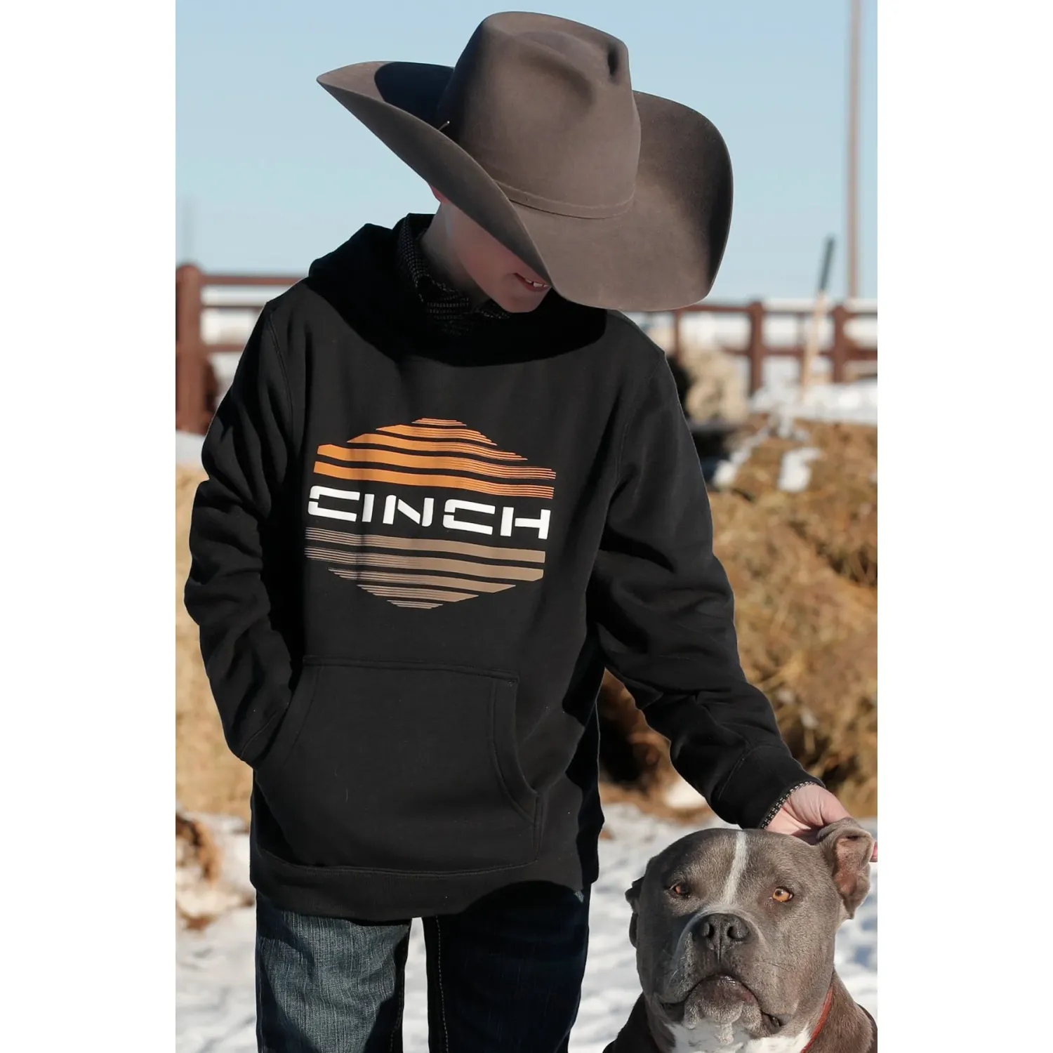 Cinch Boy's Pullover Hoodie - Black