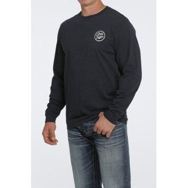 Cinch Men's LS Tee Heather Navy