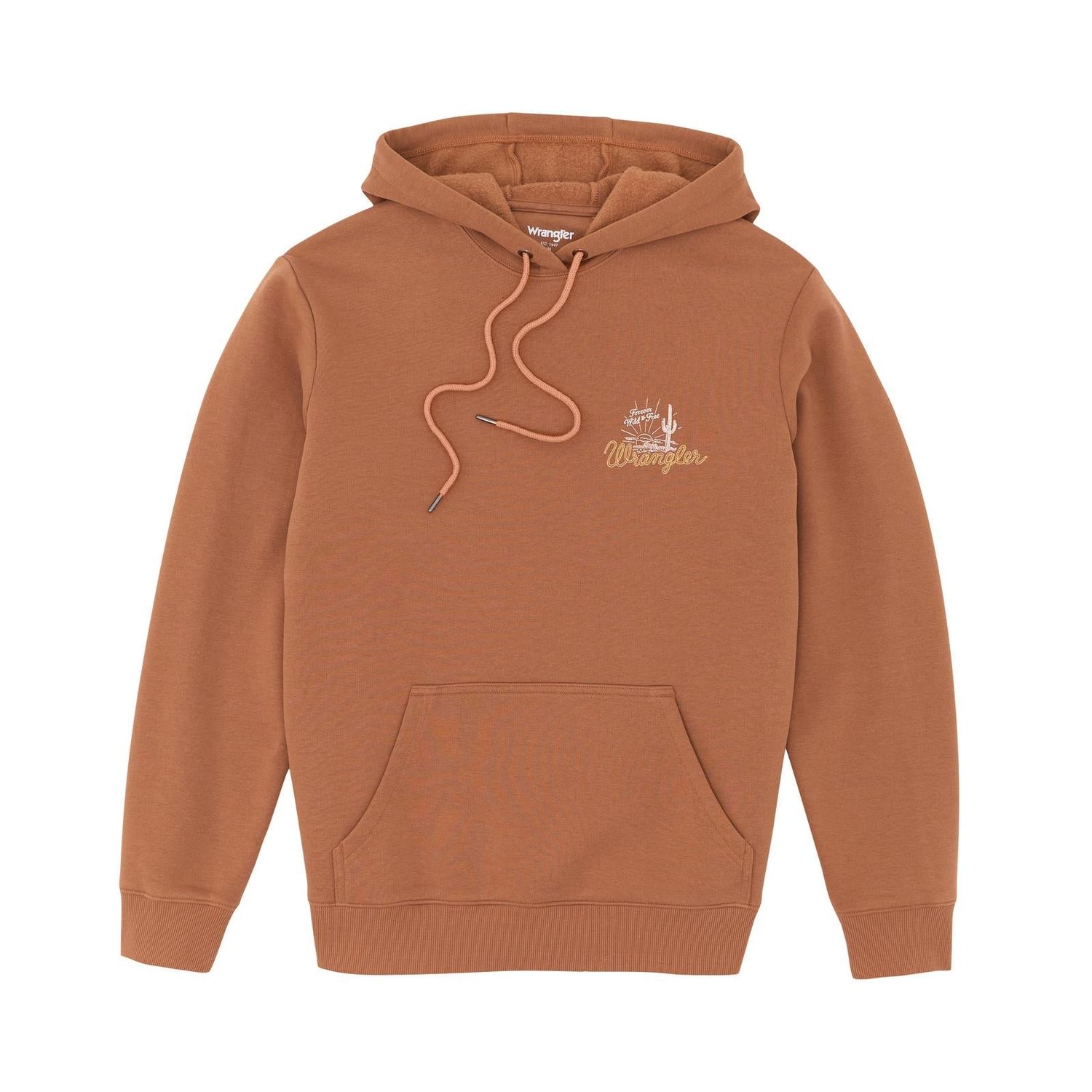 Wrangler Men's Graphic Long Sleeve Hoodie- Rawhide