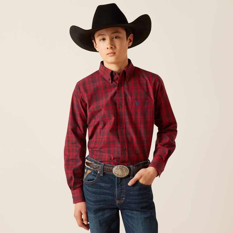 Ariat Boy's Pro Series Paxton Classic Fit Shirt - Weg Red