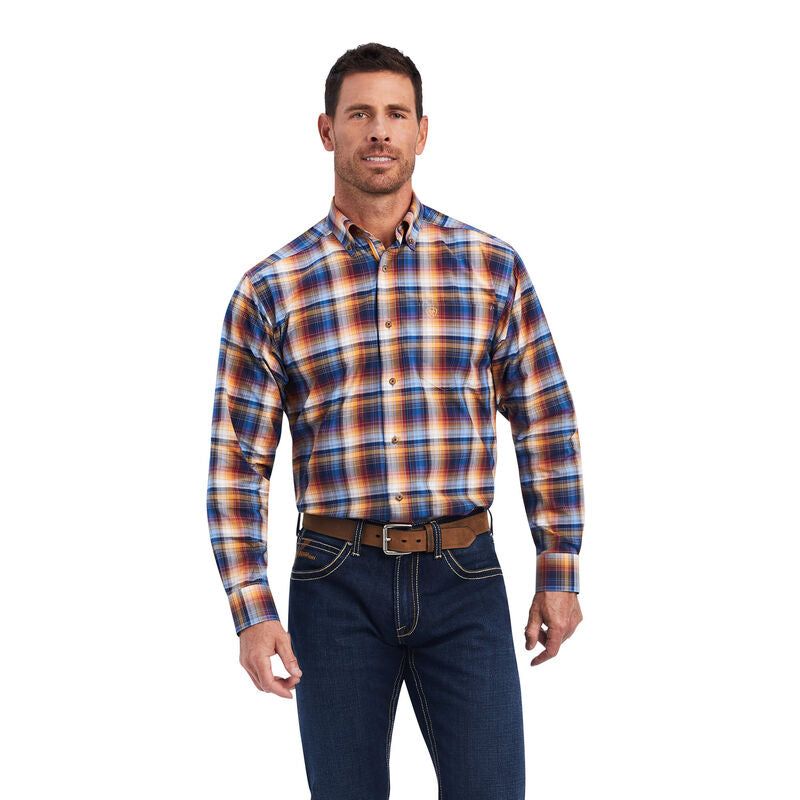 Ariat Mens Pro Series Nigel Stretch Classic Fit Shirt Aegean Blue