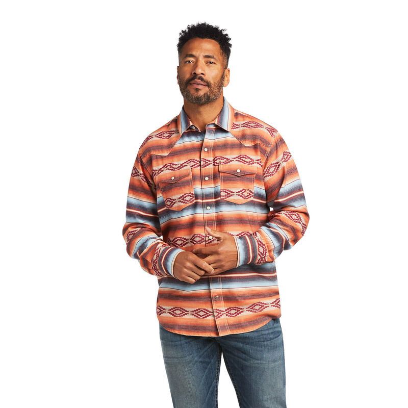 Ariat Mens Holden Retro Snap LS Shirt Garnet