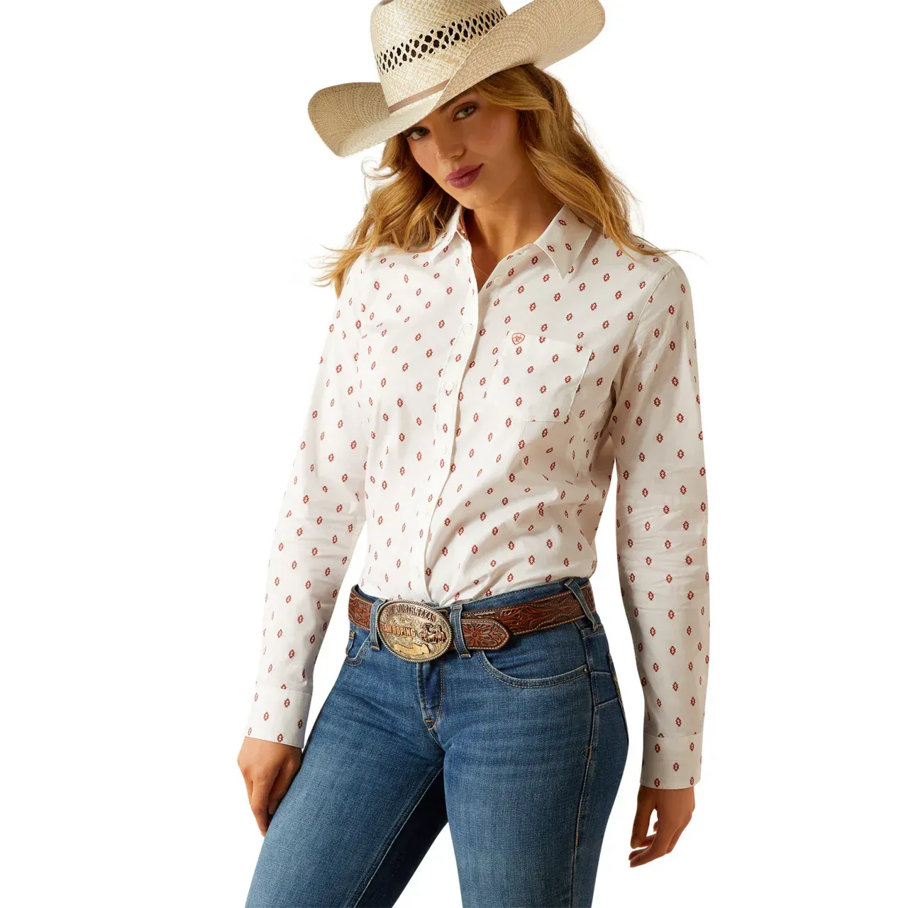 Ariat Women's Kirby Stretch Long Sleeve Shirt - Kai Ditsy, Size: XS
