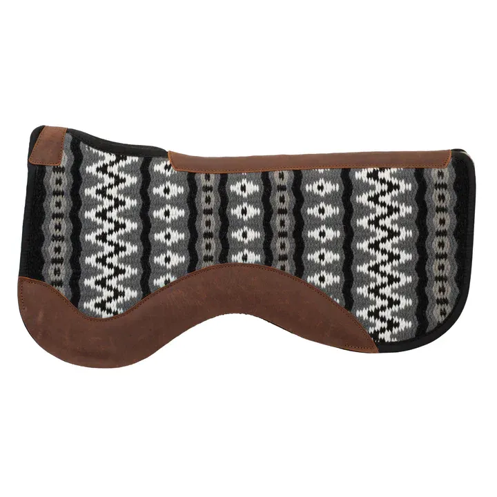 Weaver Close Contact Contoured New Zealand Wool Felt Saddle Pad - Multiple Colours, Color: 356-Charcoal/Black/White