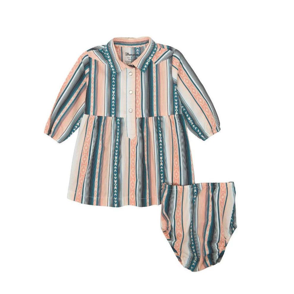 Wrangler Girl's Western Snap Dress- Pink