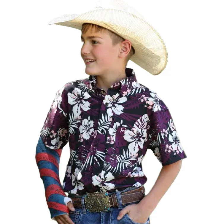 Cinch Boys Short Sleeve Print Arenaflex Western Shirt - Multi