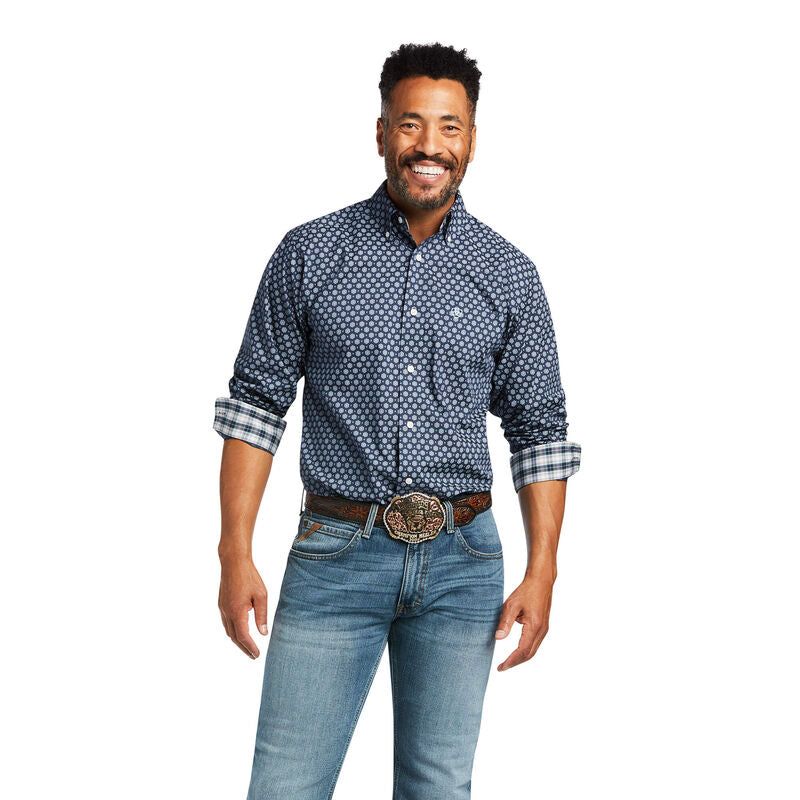 Ariat Mens WF Dov FTD LS Shirt Blue Nights