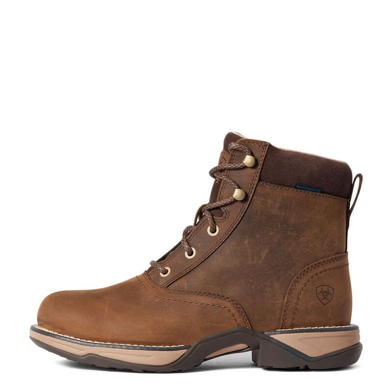 Ariat Women's Anthem Round Toe Lacer Waterproof Boots - Distressed Brown