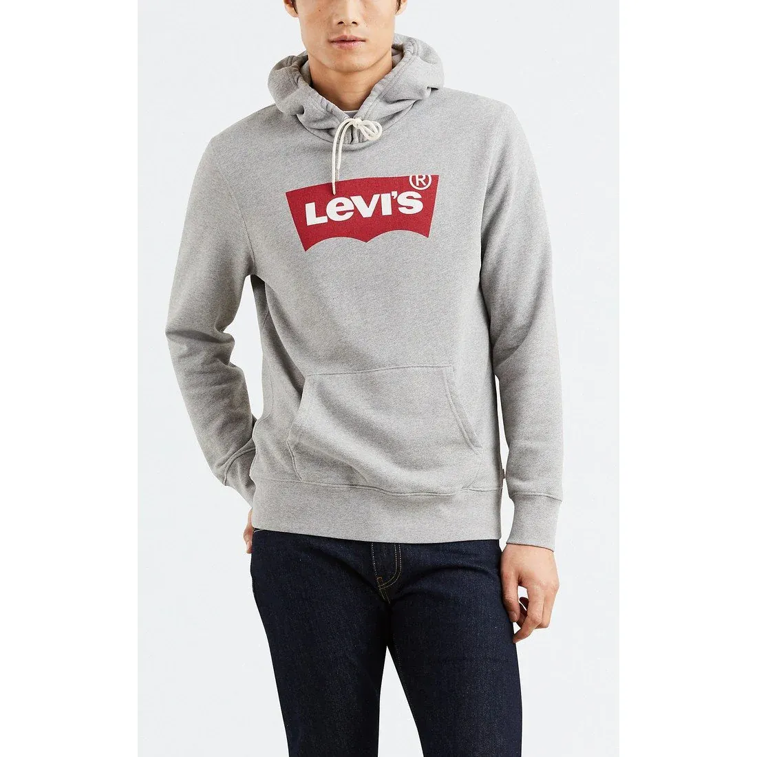 Levi's Graphic PO Hoodie - B Heather Grey, Size: S