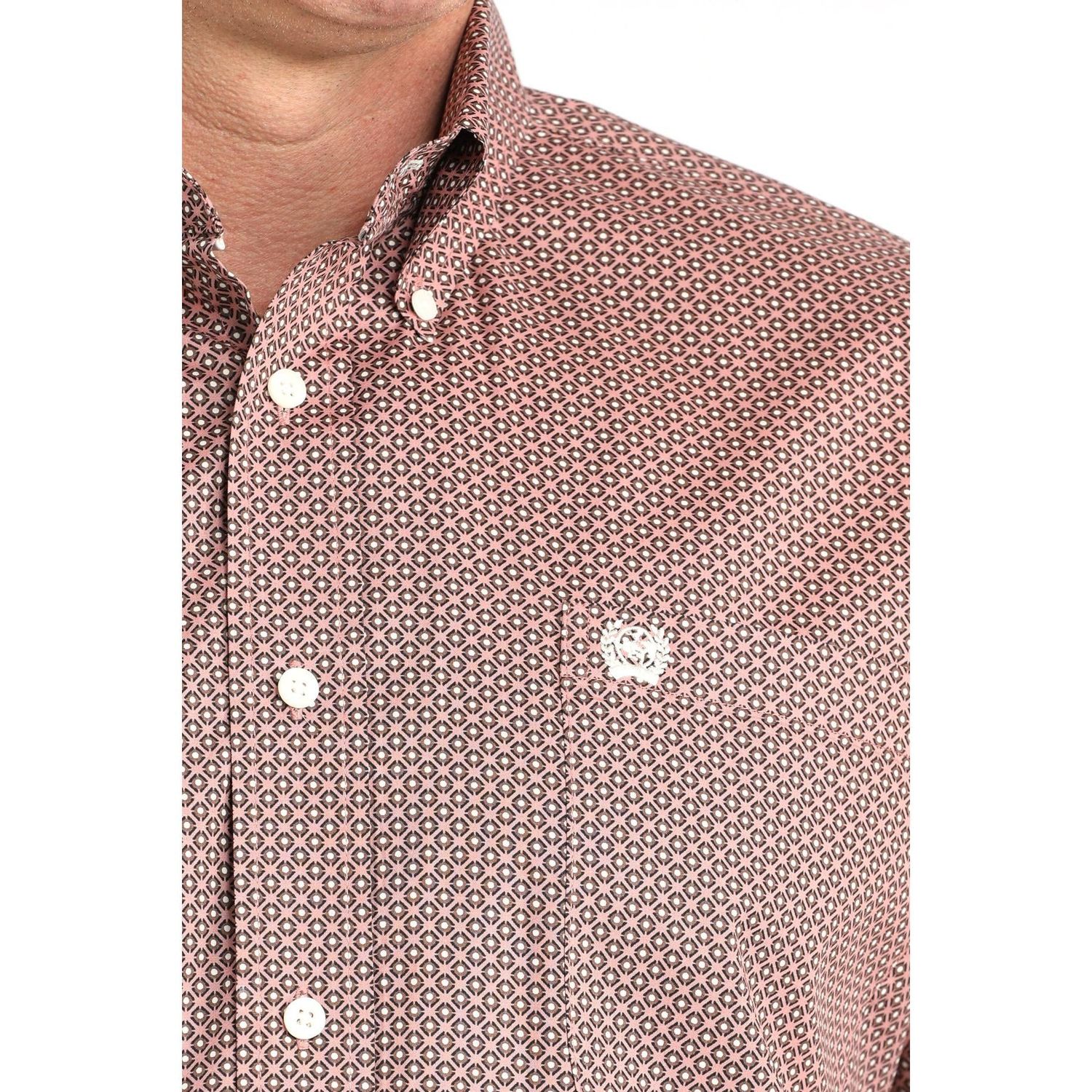 Cinch Men's Long Sleeve Print Shirt - Pink - MTW1106017