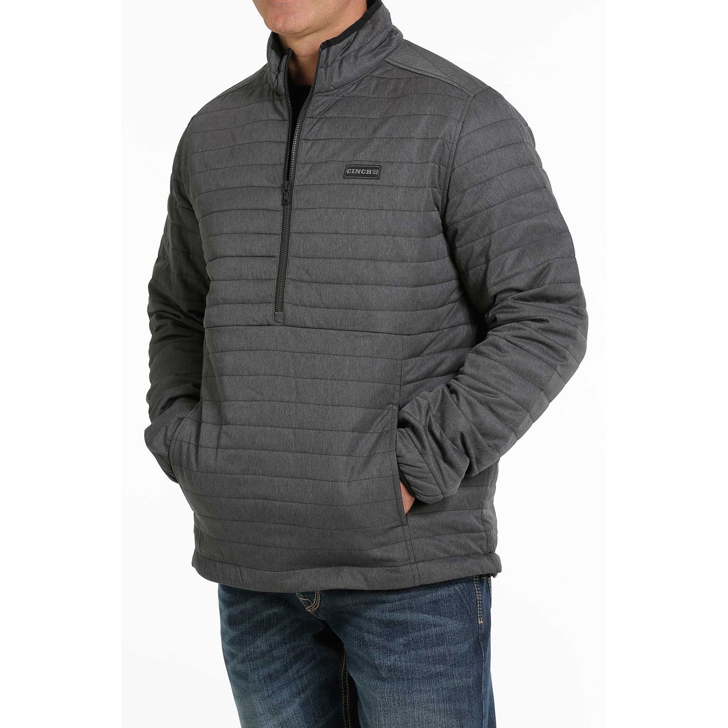 Cinch Men's Quilted Pullover Charcoal