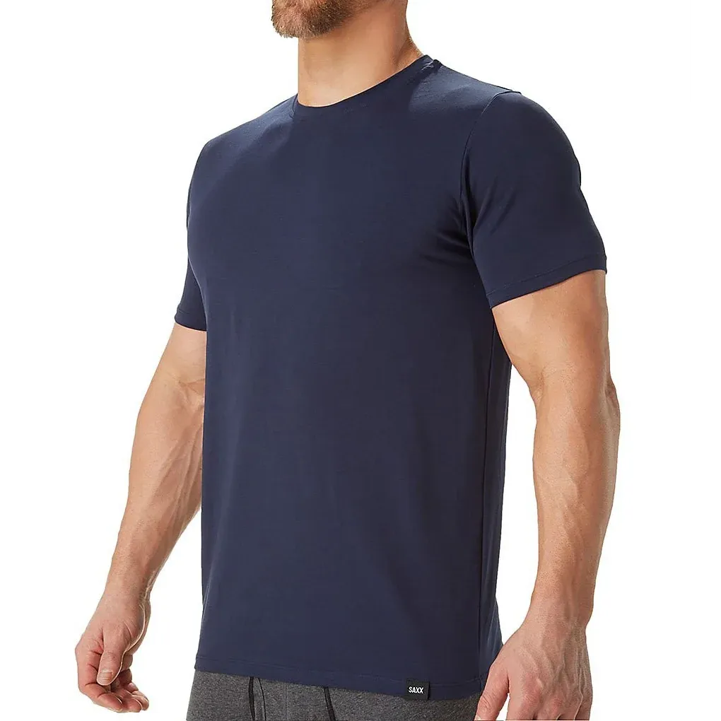 Saxx Men's 3Six Five SS Crew, Colour: PAINT CAN STRIPE/NAVY, Size: XS