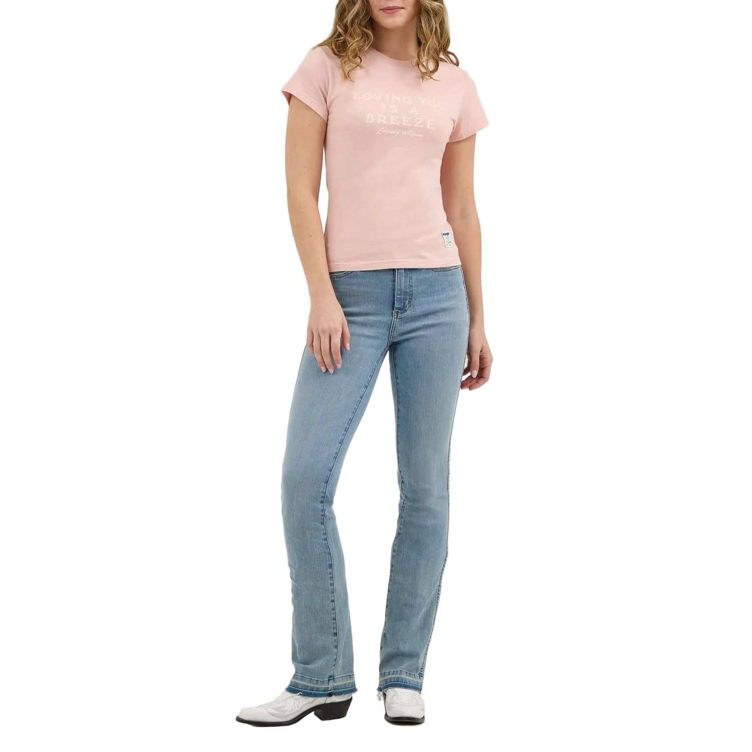 Wrangler Women's Lainey Wilson Short Sleeve Breeze Tee Shirt - Pink