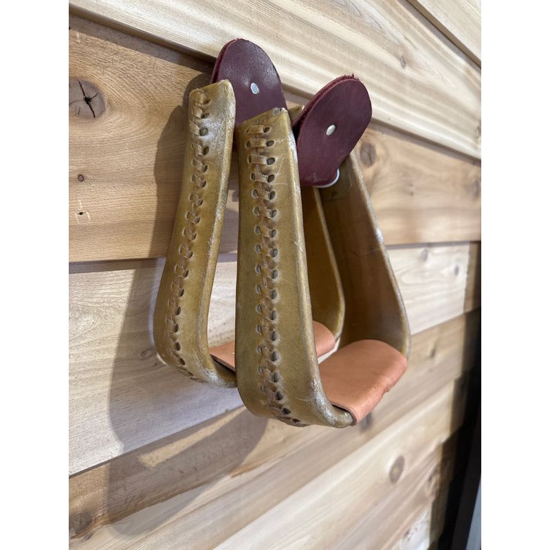 Irvine Rawhide Covered Overshoe Roper Stirrup