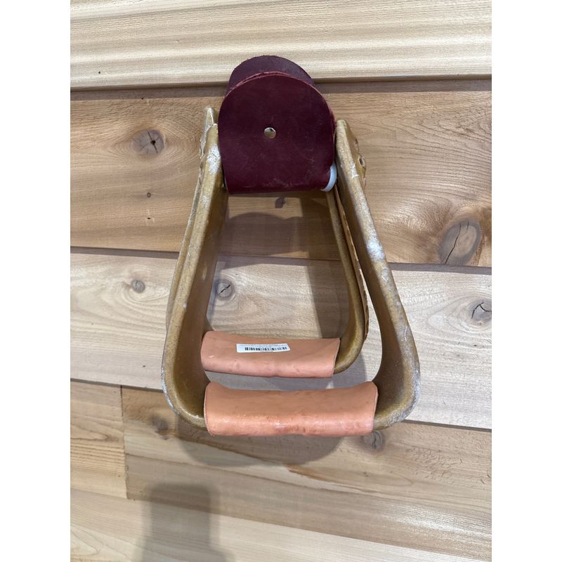Irvine Rawhide Covered Overshoe Roper Stirrup