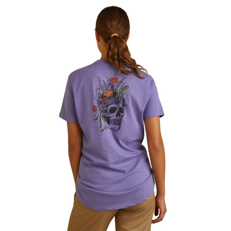 Ariat Womens Rebar Cotton Strong Roughneck Graphic T-Shirt - Corsican Blue Heather