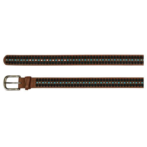 Catchfly Ladies Belt Tan w/Turquoise