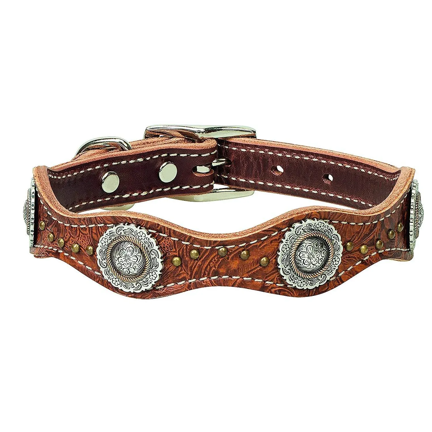 Weaver Leather Western Edge Dog Collar 5/8" x 11", Size: 1" X 19"