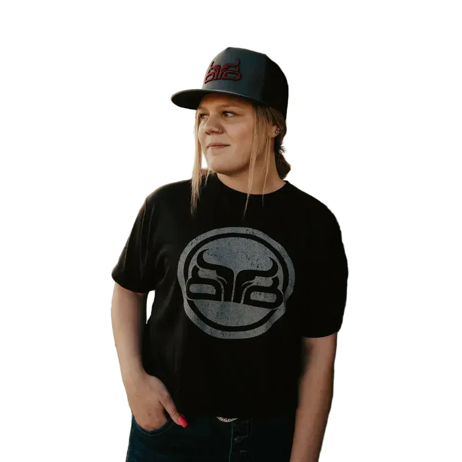 Baredown Unisex Brand Circle Graphic Short Sleeve Tee Shirt - Black