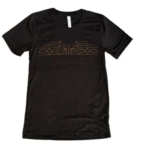 Baredown Brand Unisex Bootstitch Logo T-Shirt - Black/Copper