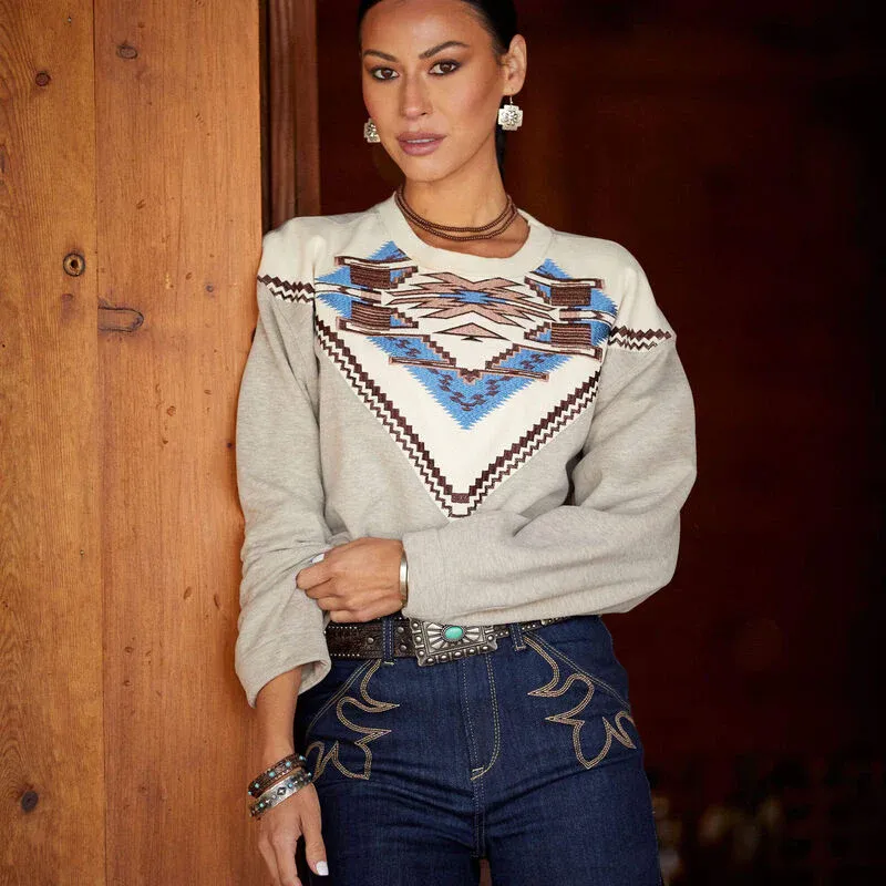 Ariat Women's Chimayo Embroidered Sweatshirt - Brindle