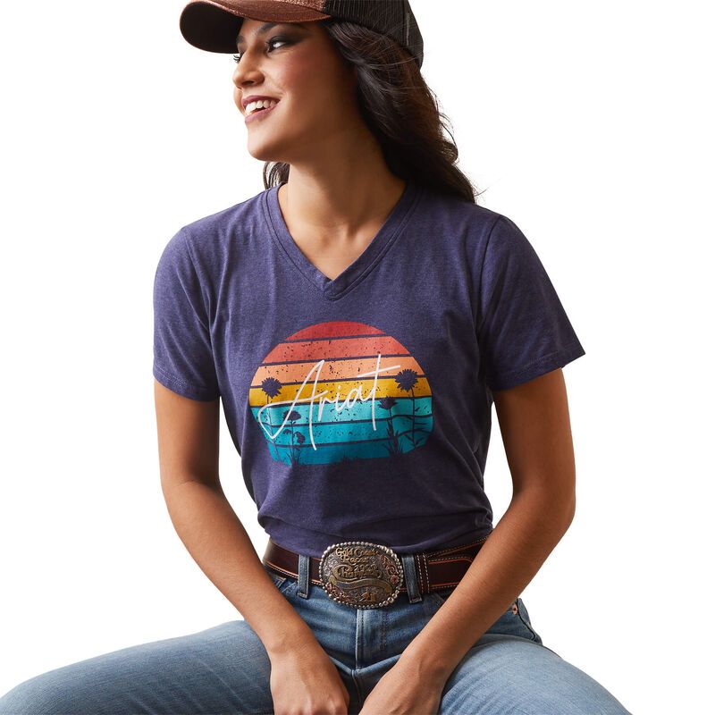 Ariat Womens Real Horizon T-Shirt - Navy Heather