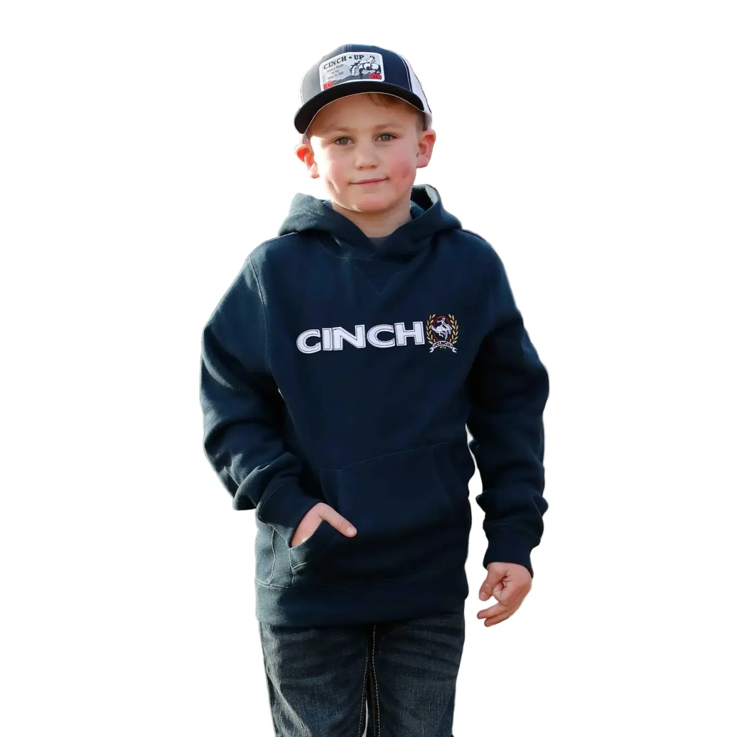 Cinch Boy's Long Sleeve Pullover Hoodie - Navy