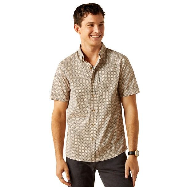 Ariat Men's Short Sleeve Maximo Modern Fit Shirt - Khaki