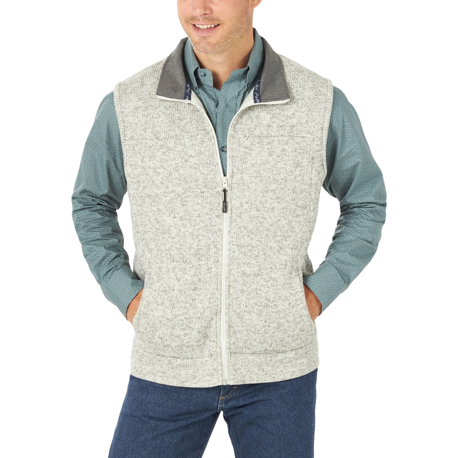 Wrangler Mens GS Knit Vest - Heather Grey