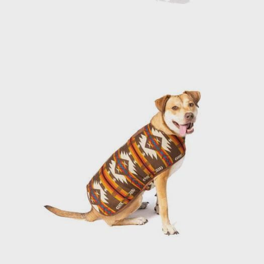 Chilly Dog Sweaters Dog Blanket/Coat-Brown Southwest