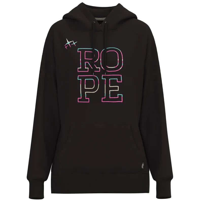 Hooey Women's Rope Like A Girl Hoodie - Black/Multi