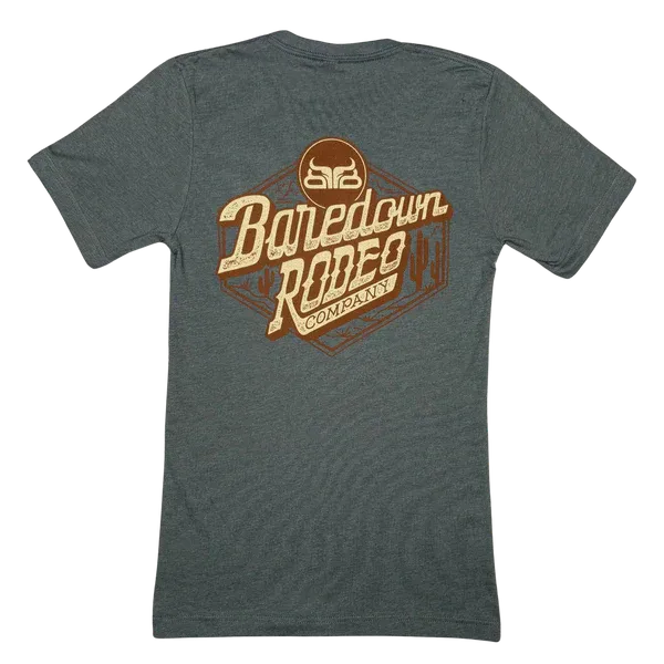 Baredown Brand Unisex Canyon Short Sleeve Tee Shirt - Multiple Colours, Color: Heather Blue Storm, Size: XS