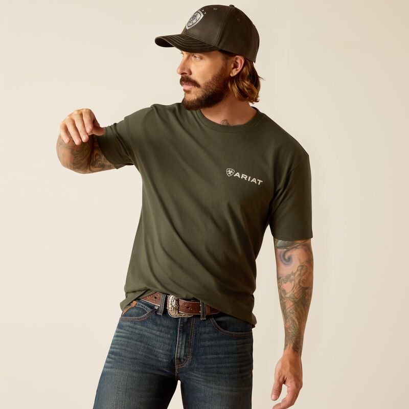 Ariat Men's Camo Ring Short Sleeve T-Shirt - Dark Olive