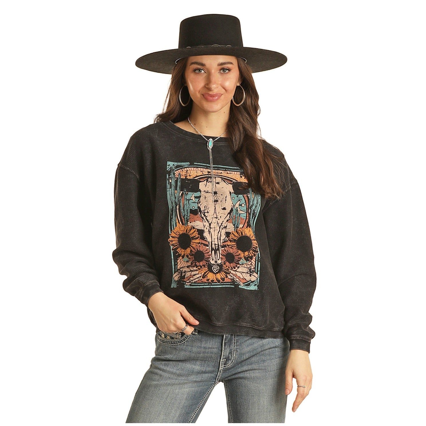 Rock &amp; Roll Women's Graphic Pullover - Black