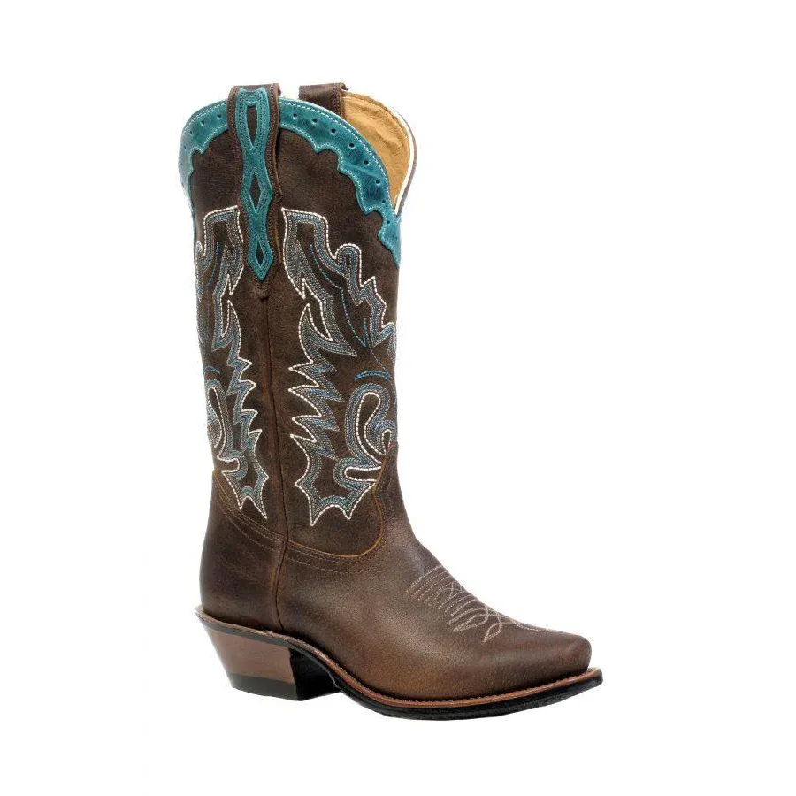 Boulet Women's Cutter Toe Western Boots - West Turqueza/Selvaggio Wood, Size: 5
