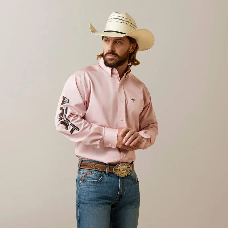 Ariat Men's Team Logo Twill Shirt - Pink, Size: MED