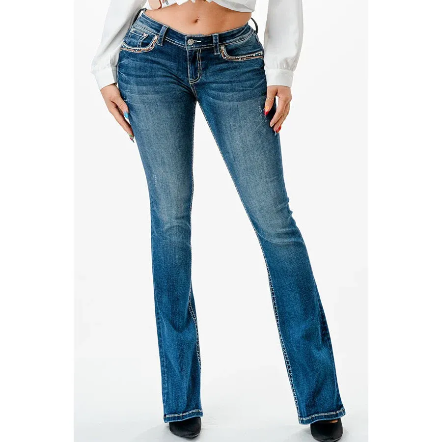 Grace in LA Easy Boot Jeans - Aztec