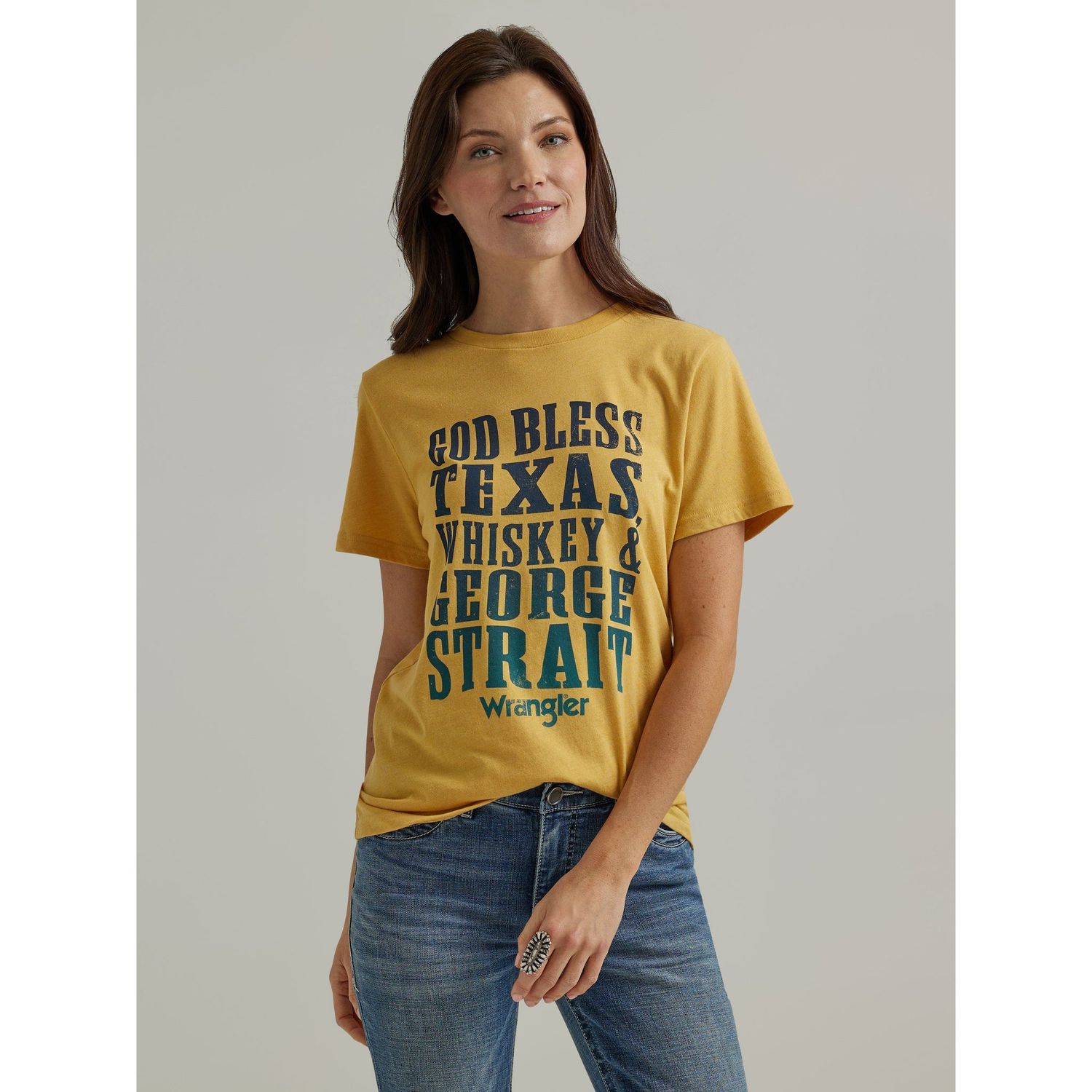 Wrangler Women's George Strait Graphic Tee - Mustard
