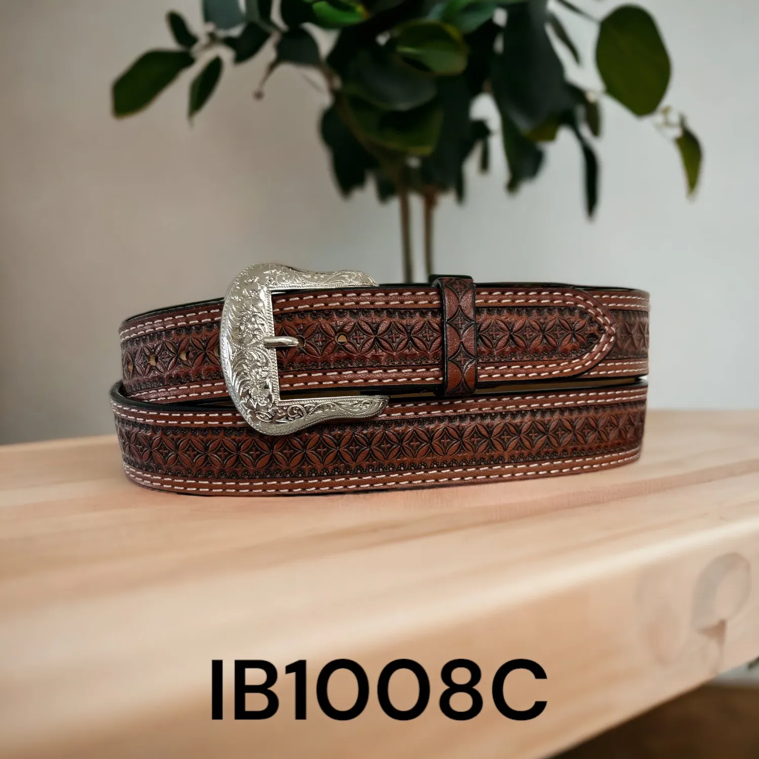 Ranger Belt Company Snowflake Pattern Chestnut Belt, Size: 30