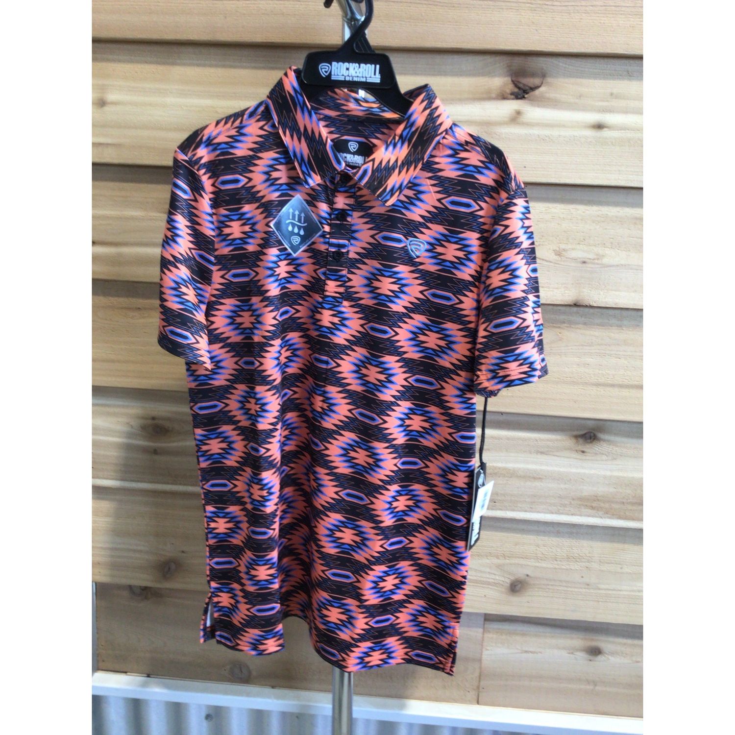 Rock &amp; Roll Men's Aztec Polo - Orange