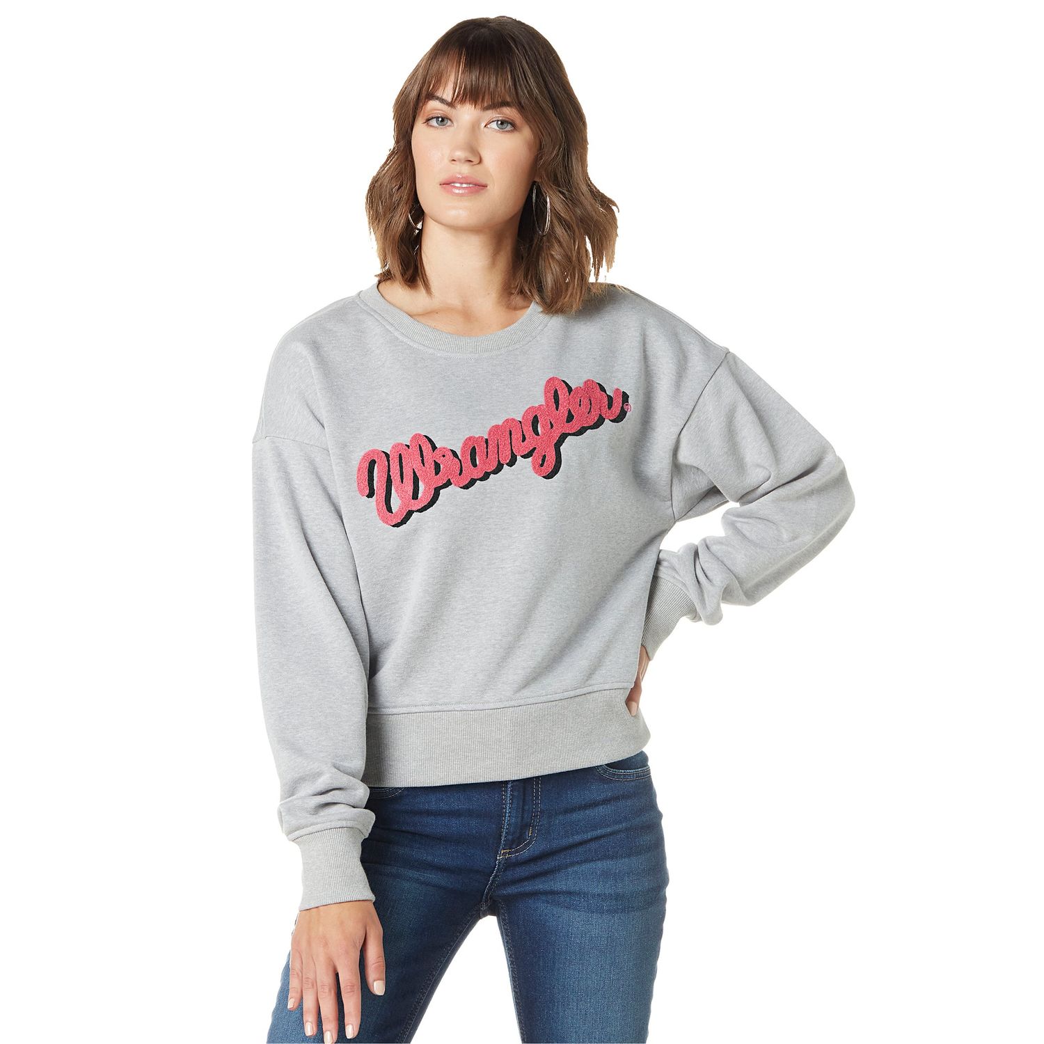 Wrangler Women's LS Chenille Sweater - Grey