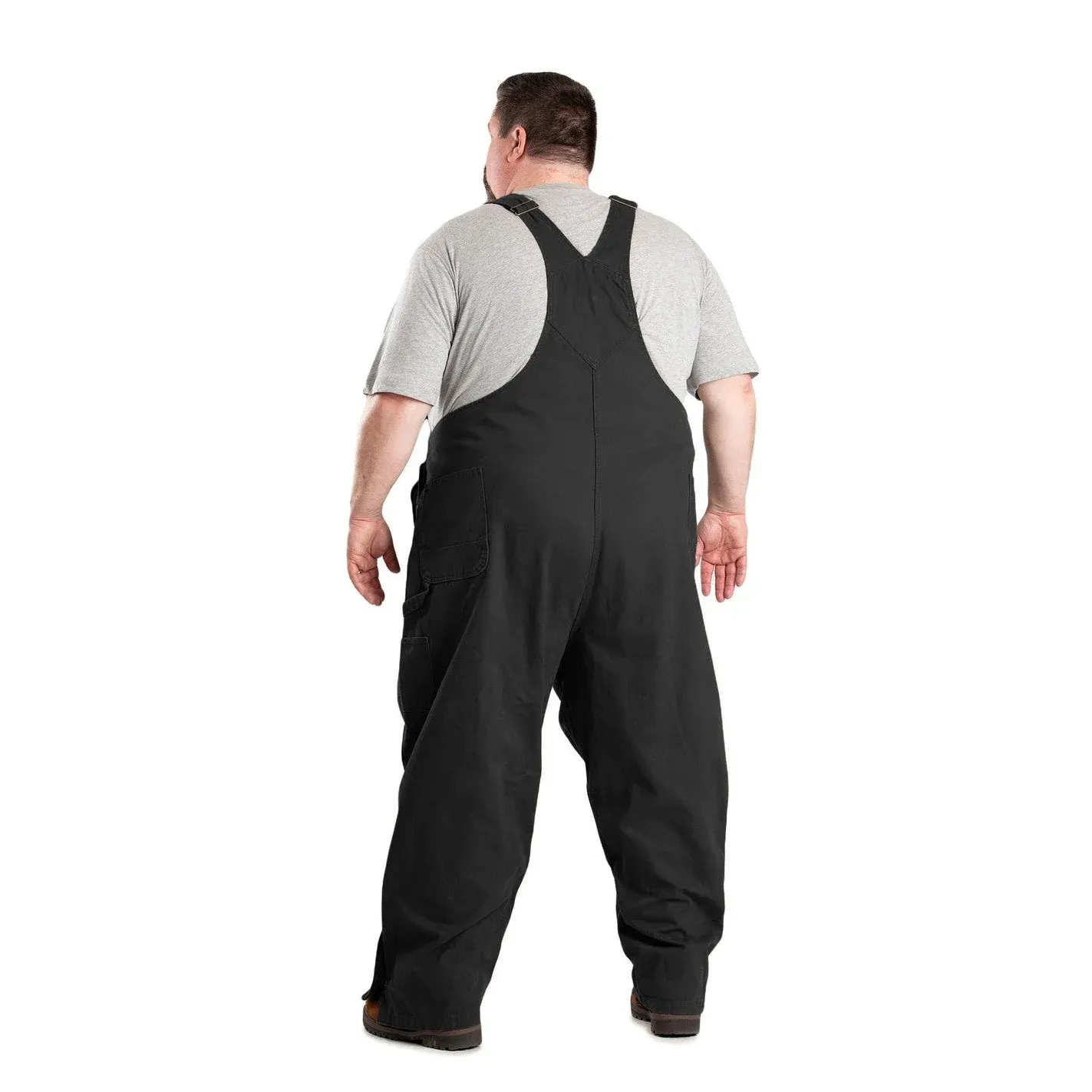 Berne Unlined Washed Duck Bib Overalls - Black
