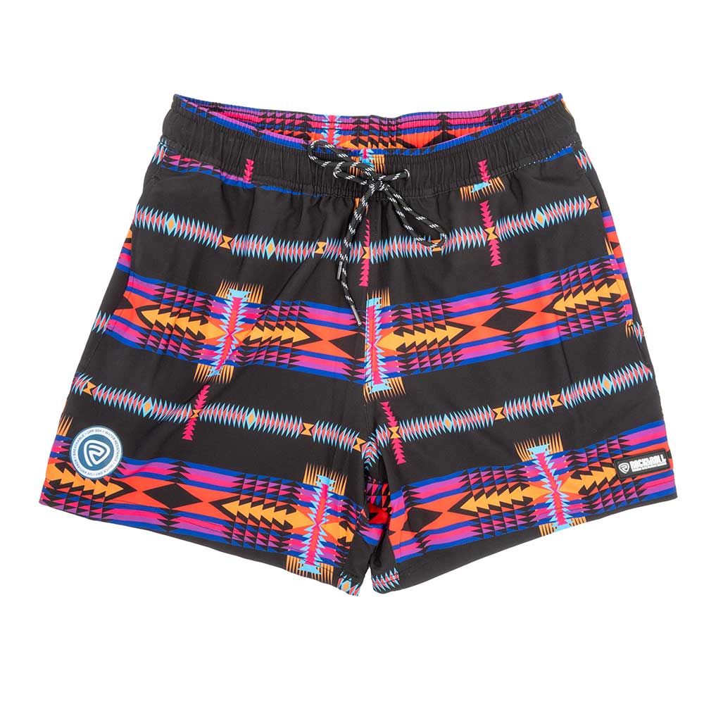 Rock &amp; Roll Men's Lined Swim Trunks- Black